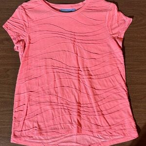 Simply Vera Vera Wang Coral Textured Short Sleeve Tee